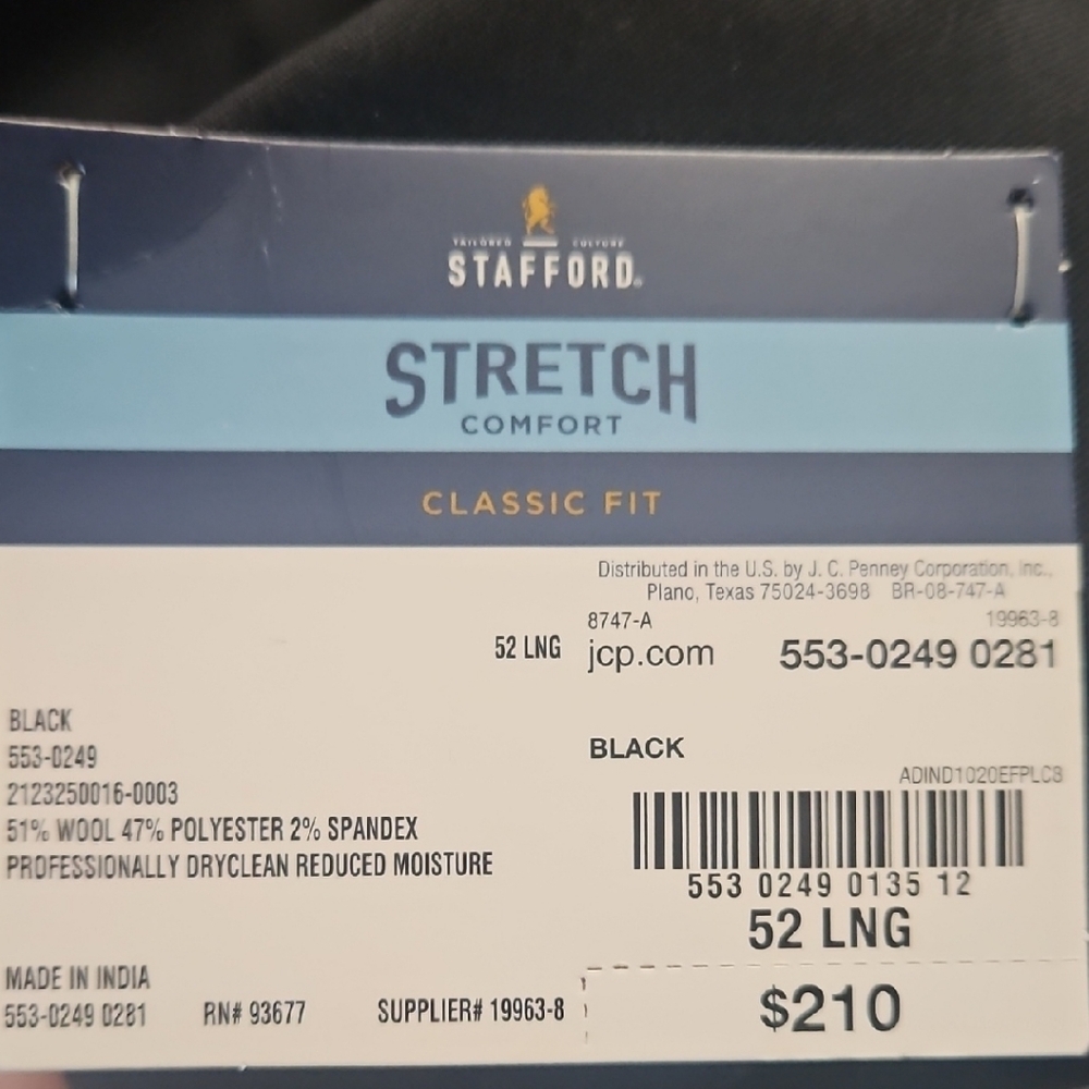 Stafford Men's Dark Blazer 52L - Picture 7 of 7
